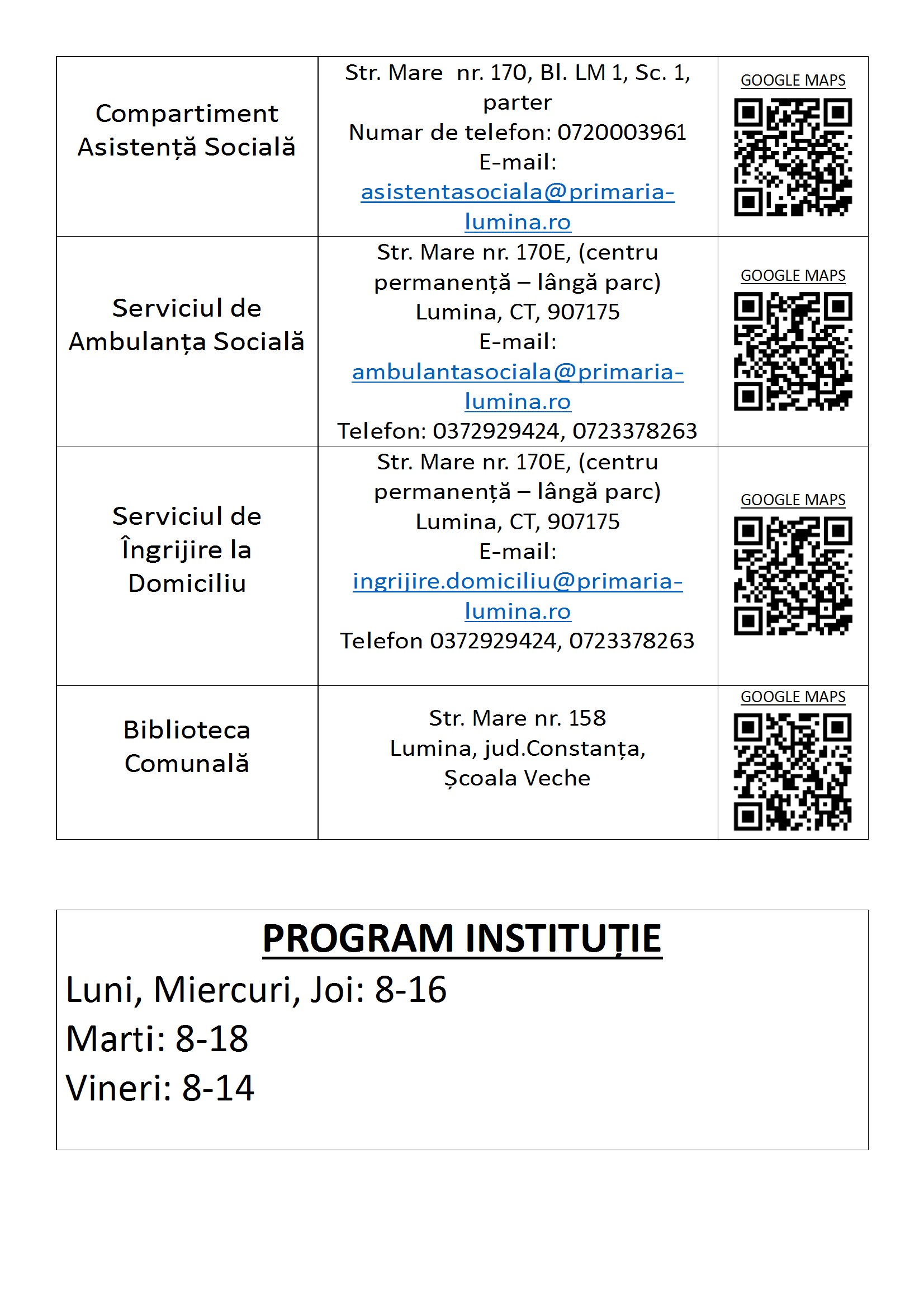 DATE DE CONTACT SERVICII ȘI COMPARTIMENTE conv 2